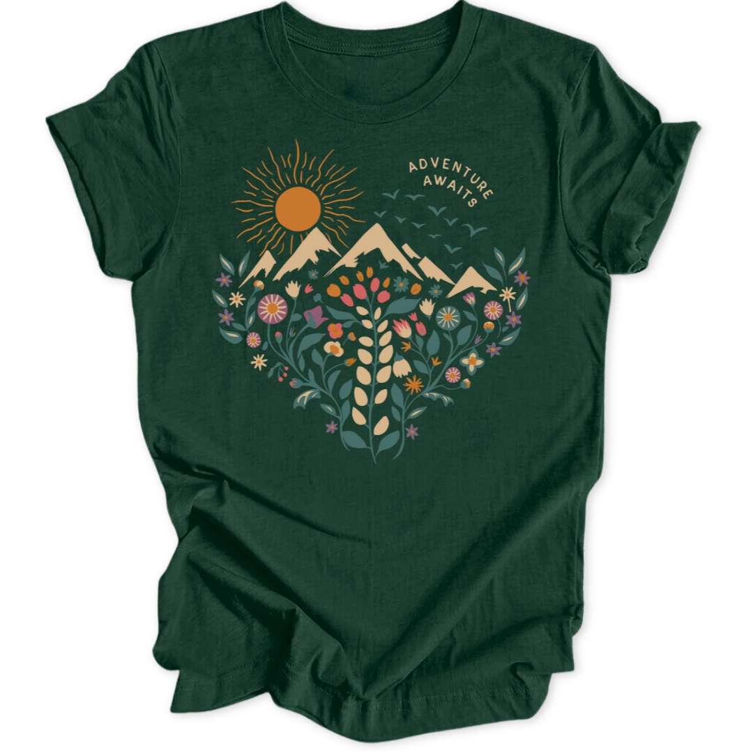 Floral Heart T-Shirt T-Shirt Waldgrün / S
