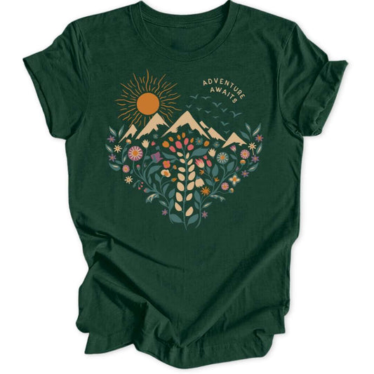 Floral Heart T-Shirt T-Shirt Waldgrün / S