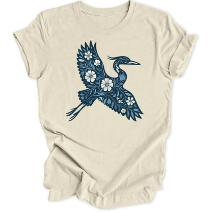 Floral Heron Unisex T-Shirt - Wild Spirit