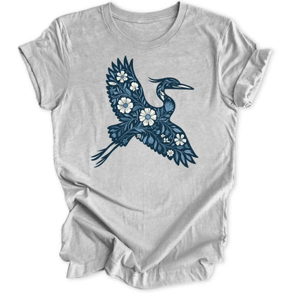 Floral Heron Unisex T-Shirt - Wild Spirit