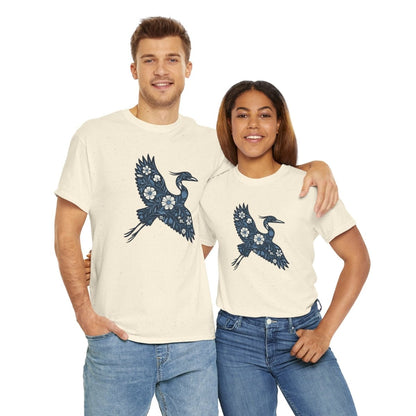 Floral Heron Unisex T-Shirt - Wild Spirit