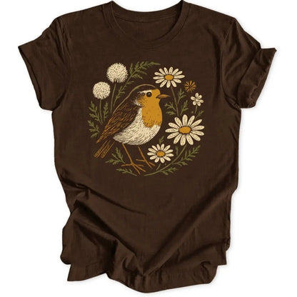 Floral Robin Unisex T-Shirt - Wild Spirit