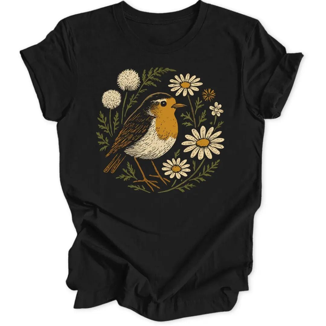 Floral Robin Unisex T-Shirt - Wild Spirit