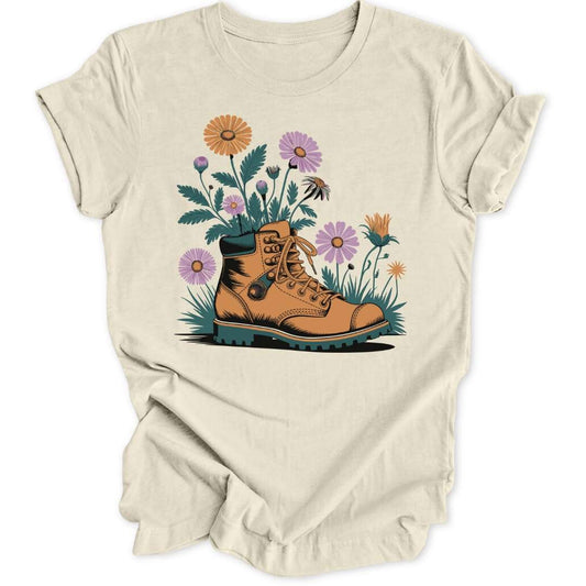 Flower Boot T-Shirt T-Shirt Natur / S