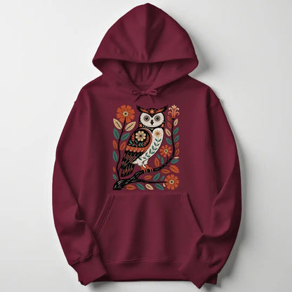 Folk Art Owl Unisex Hoodie - Wild Spirit