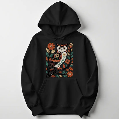 Folk Art Owl Unisex Hoodie - Wild Spirit