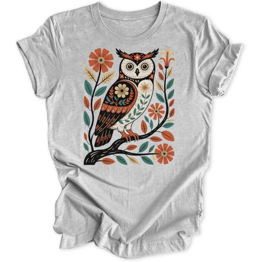 Folk Art Owl Unisex T-Shirt - Wild Spirit