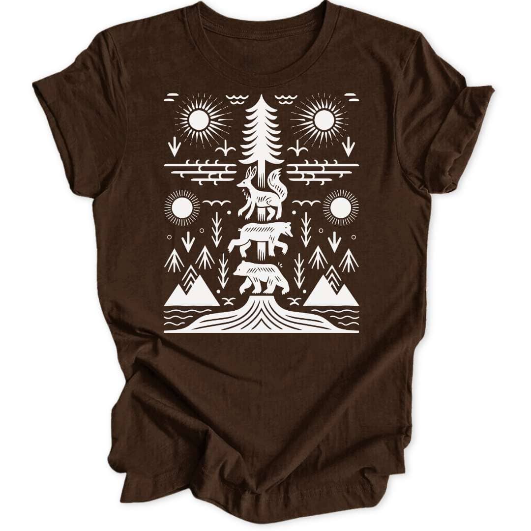Forest Totem T-Shirt T-Shirt Braun / S