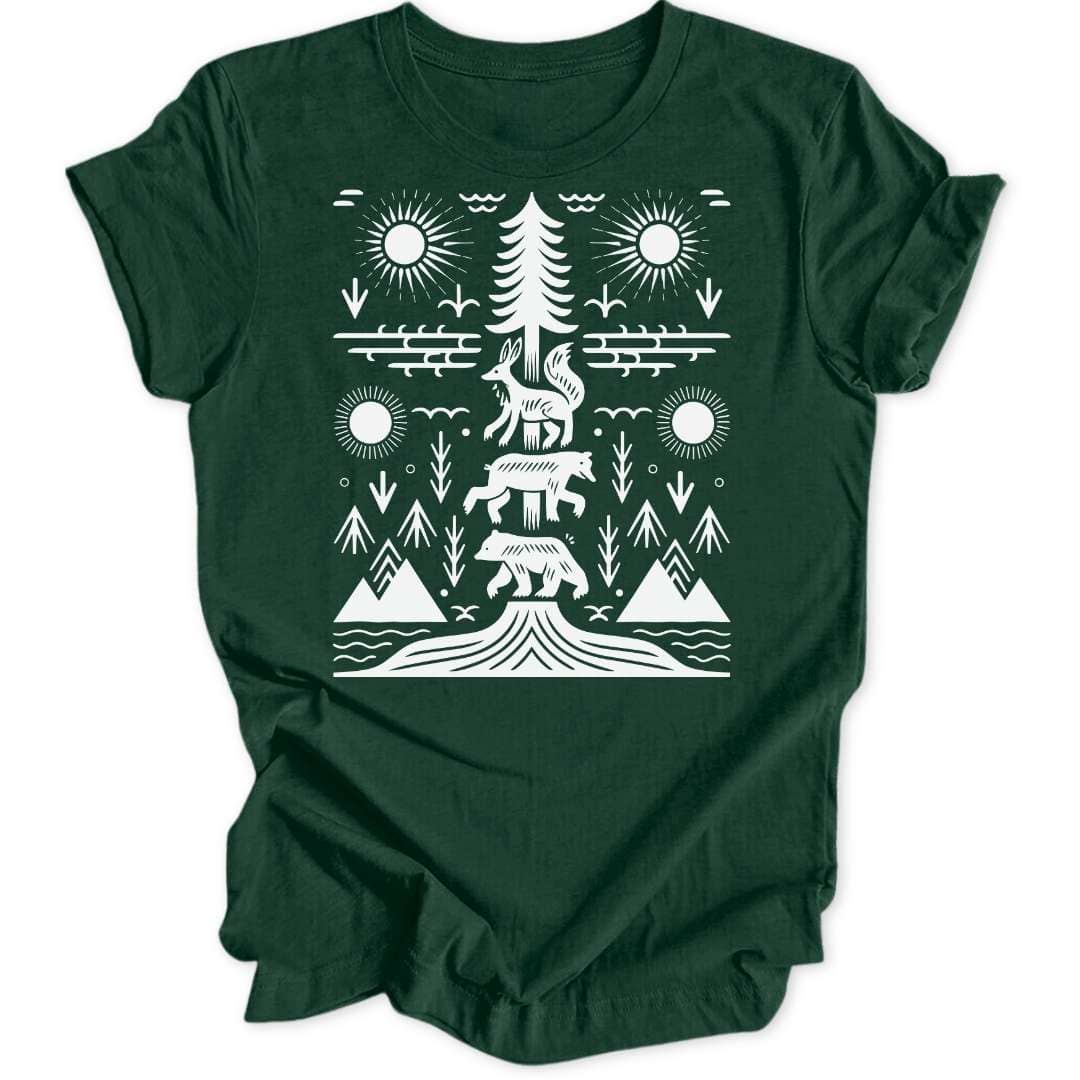 Forest Totem T-Shirt T-Shirt Waldgrün / S