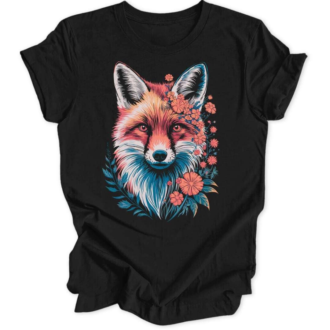 Fuchs Portrait T-Shirt T-Shirt Schwarz / S