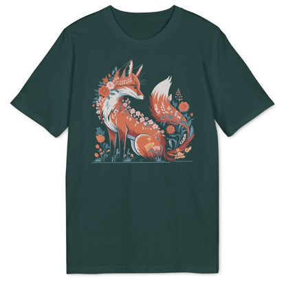Geblümter Fuchs Bio T-Shirt - Wild Spirit