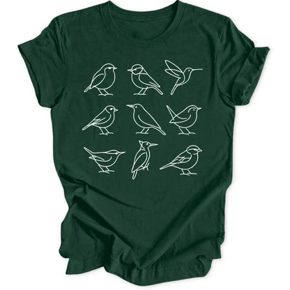 Lineart Vögel Unisex T-Shirt - Wild Spirit