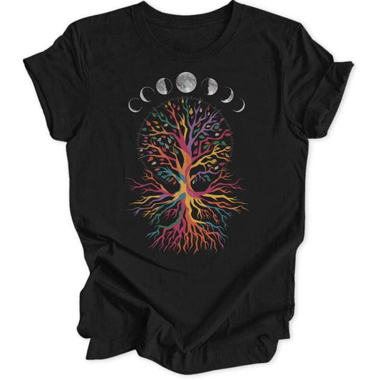 Moon Phases T-Shirt T-Shirt Schwarz / S