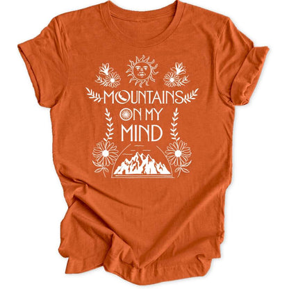 Mountains On My Mind T-Shirt T-Shirt Orange / S
