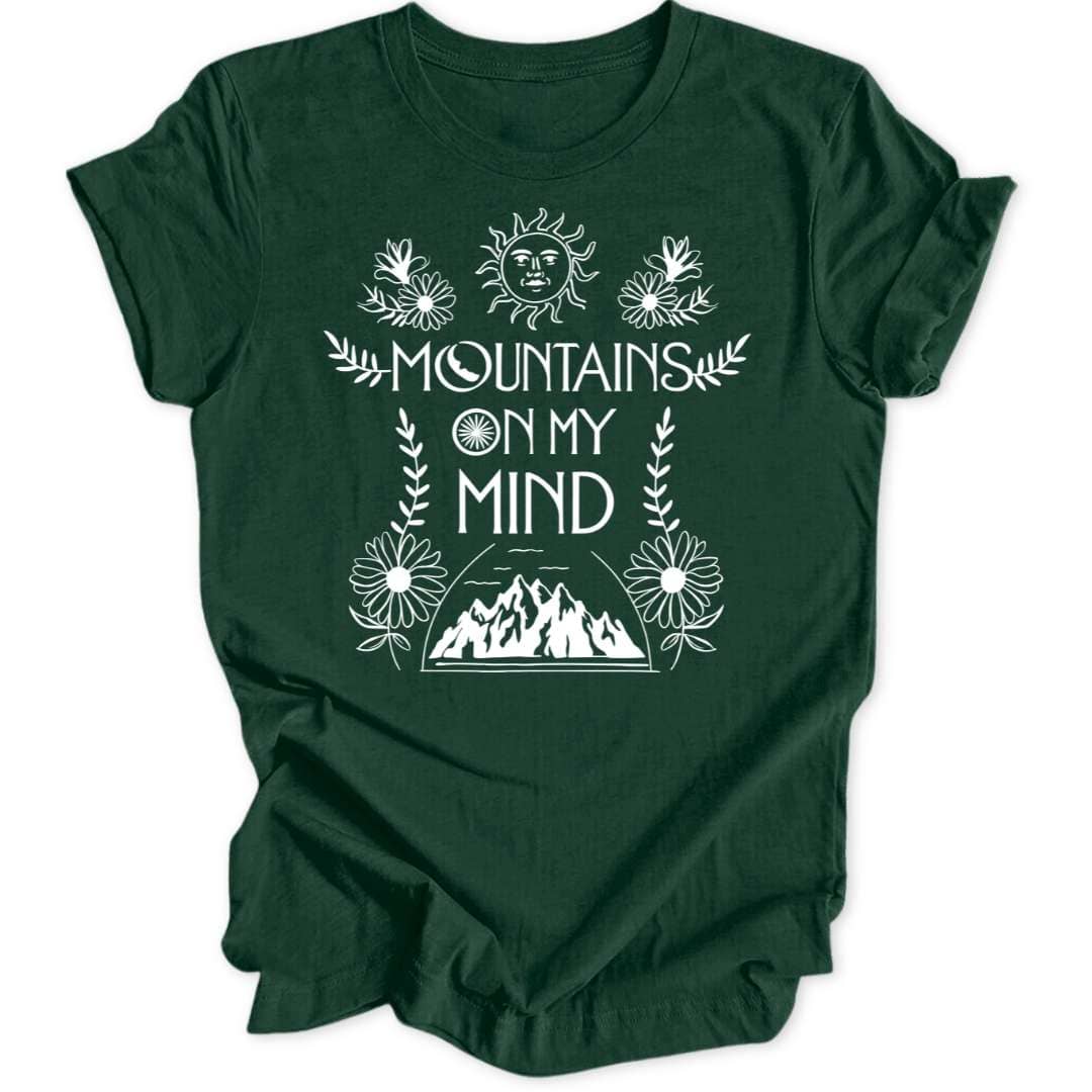 Mountains On My Mind T-Shirt T-Shirt Waldgrün / S