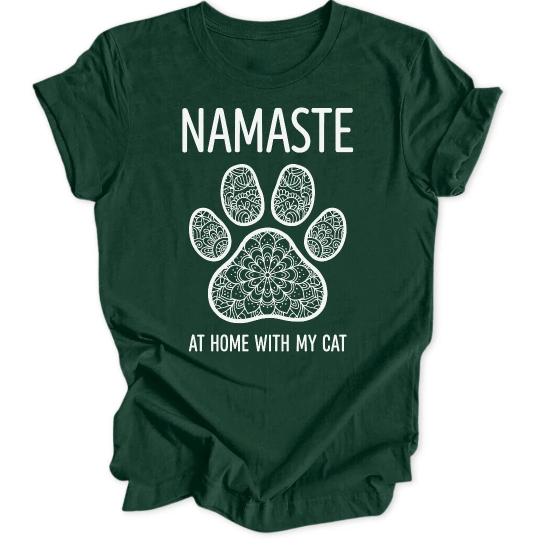 Namaste with Cat Unisex T-Shirt - Wild Spirit