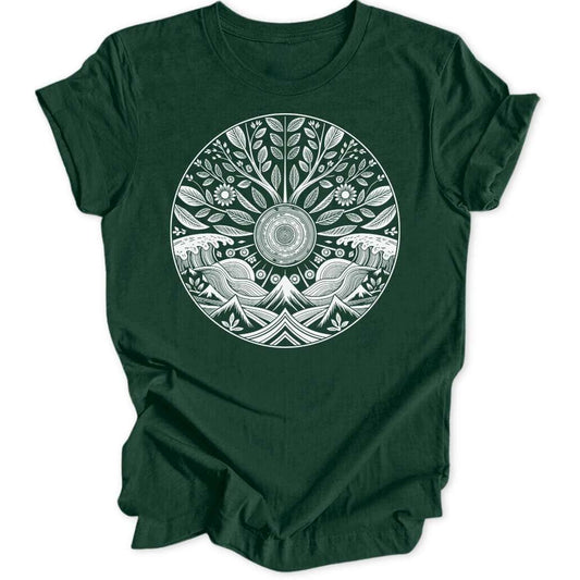 Nature Mandala T-Shirt T-Shirt Waldgrün / S