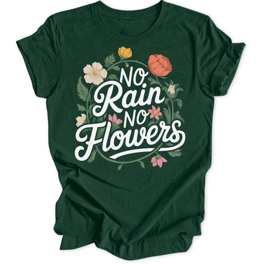 No Rain No Flowers T-Shirt T-Shirt Waldgrün / S