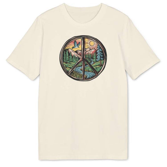Peace Sign Landscape Bio T-Shirt - Wild Spirit