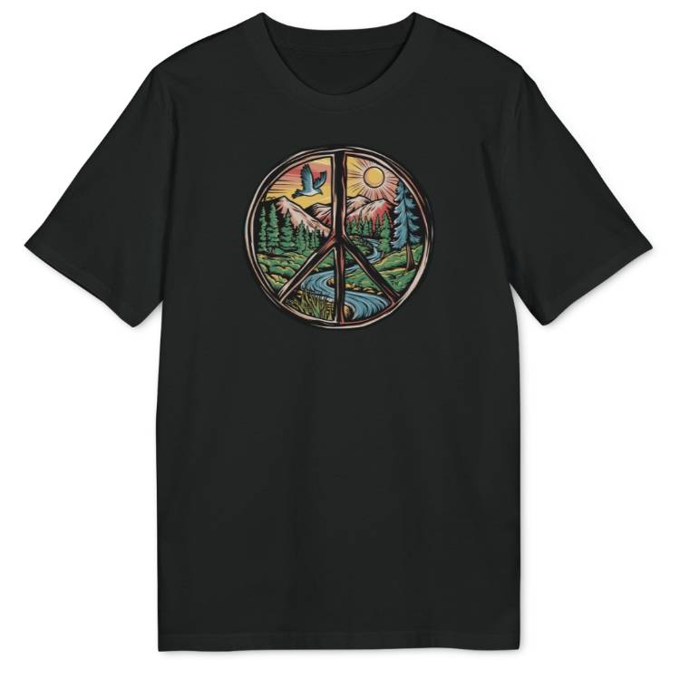 Peace Sign Landscape Bio T-Shirt - Wild Spirit