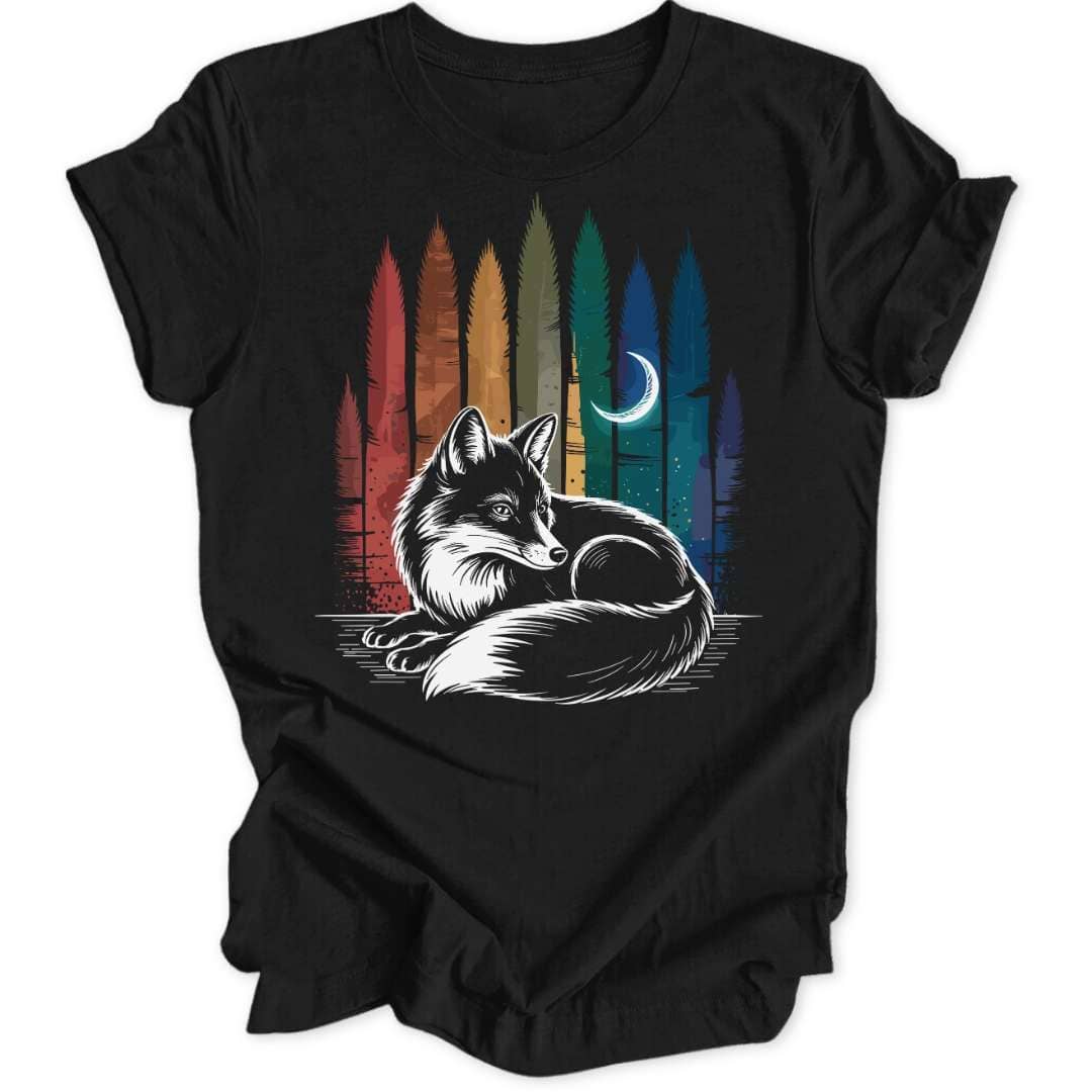 Rainbow Fox T-Shirt T-Shirt Schwarz / S