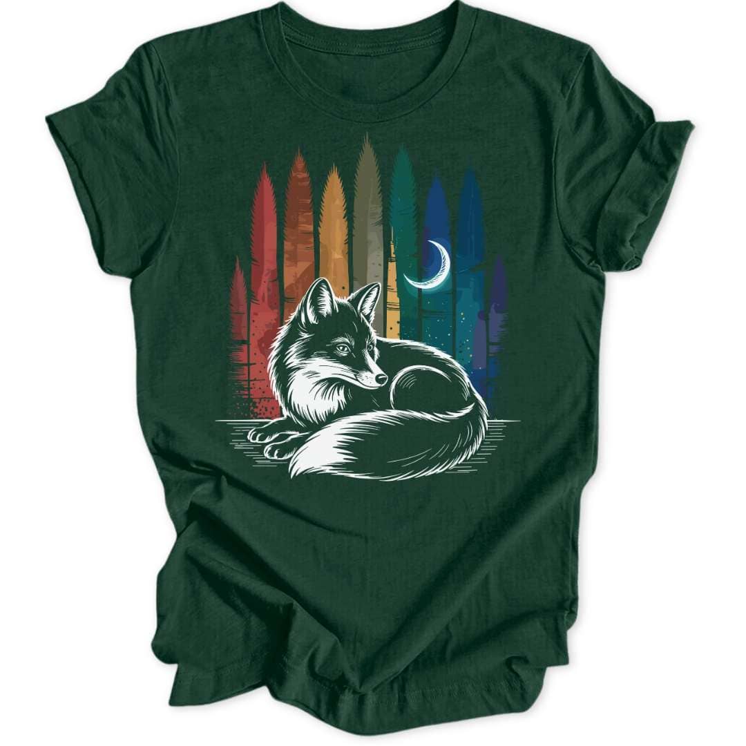 Rainbow Fox T-Shirt T-Shirt Waldgrün / S