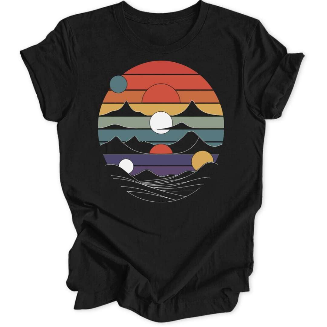 Retro View Unisex T-Shirt T-Shirt Schwarz / S