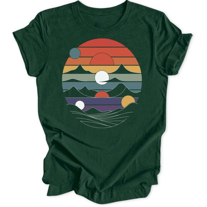 Retro View Unisex T-Shirt T-Shirt Waldgrün / S
