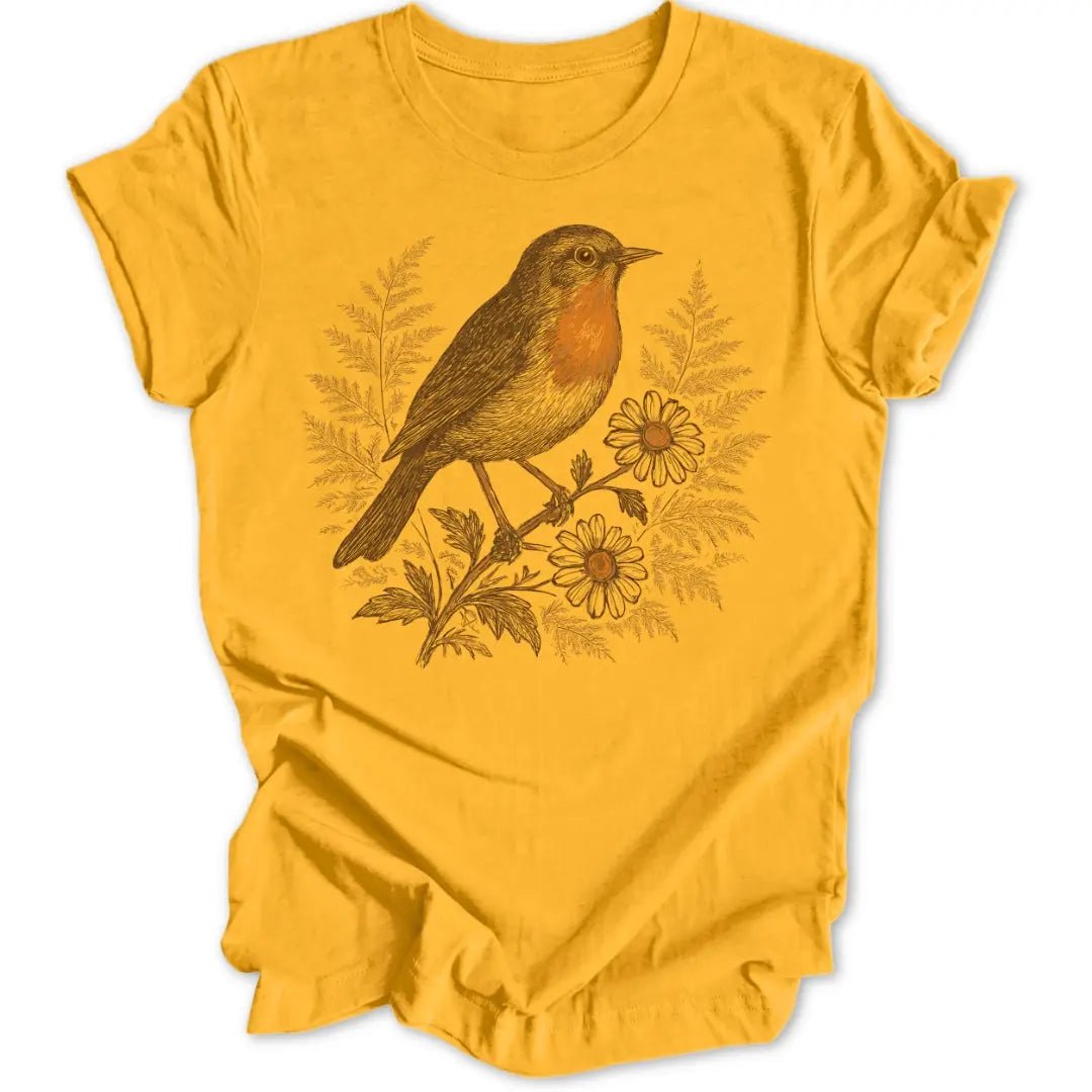Robin Illustration Unisex T-Shirt - Wild Spirit