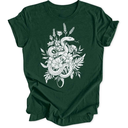 Schlangenblumen T-Shirt T-Shirt Waldgrün / S