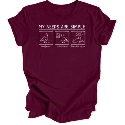 Simple Needs Pigeons Unisex T-Shirt - Wild Spirit