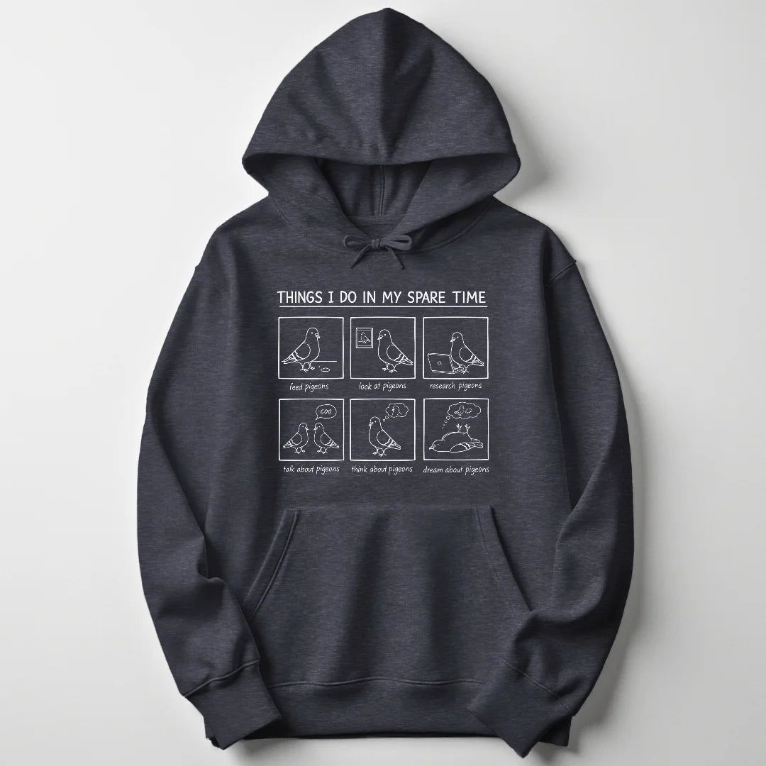 Spare Time Pigeons Unisex Hoodie - Wild Spirit