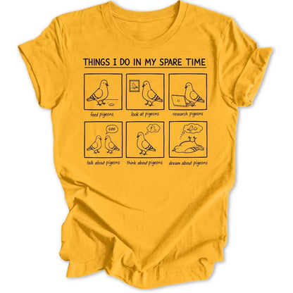 Spare Time Pigeons Unisex T-Shirt - Wild Spirit