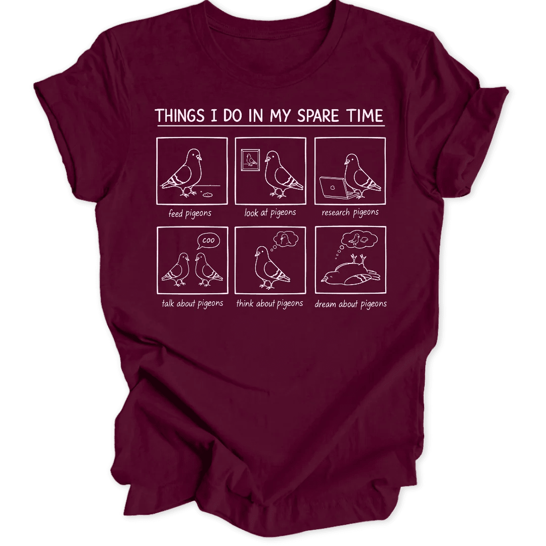 Spare Time Pigeons Unisex T-Shirt - Wild Spirit