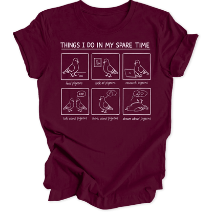Spare Time Pigeons Unisex T-Shirt - Wild Spirit