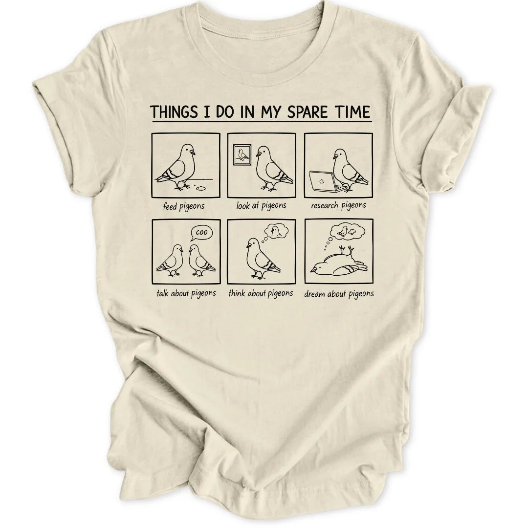 Spare Time Pigeons Unisex T-Shirt - Wild Spirit