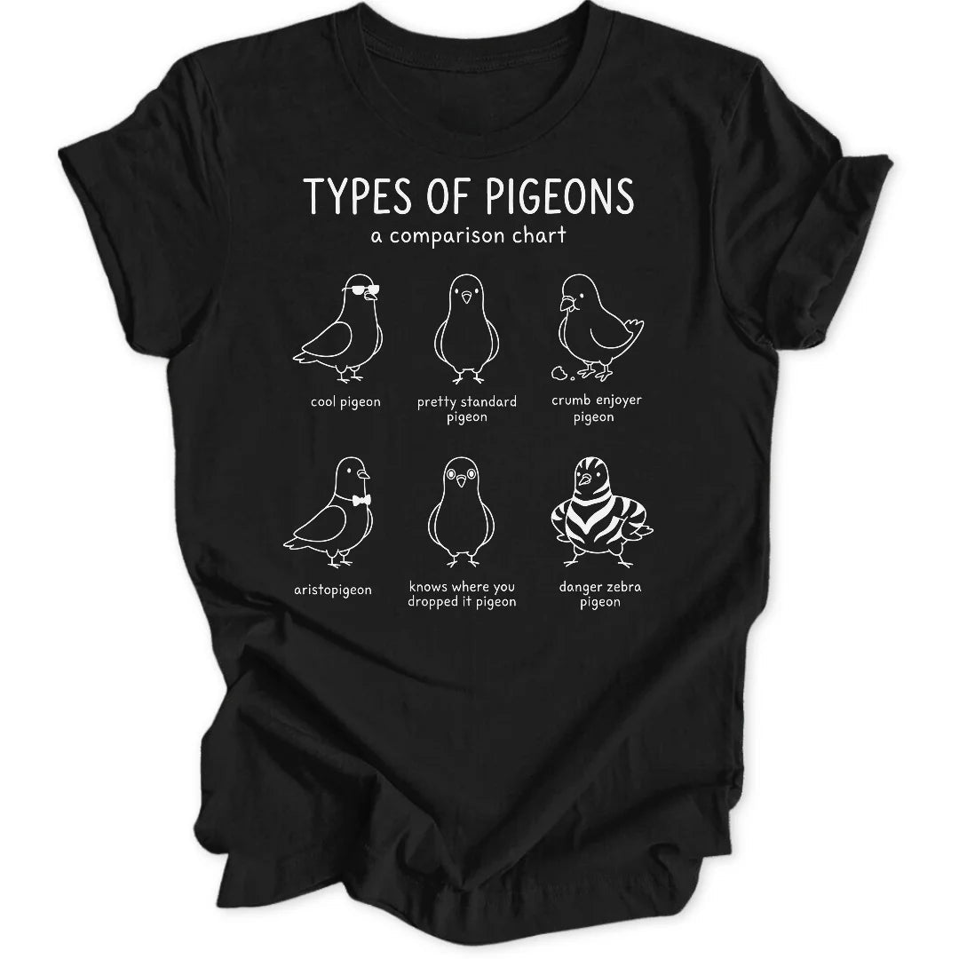 Types of Pigeons Unisex T-Shirt - Wild Spirit