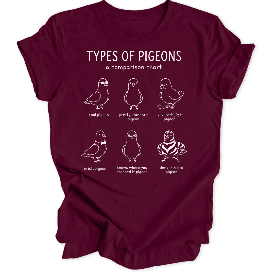 Types of Pigeons Unisex T-Shirt - Wild Spirit