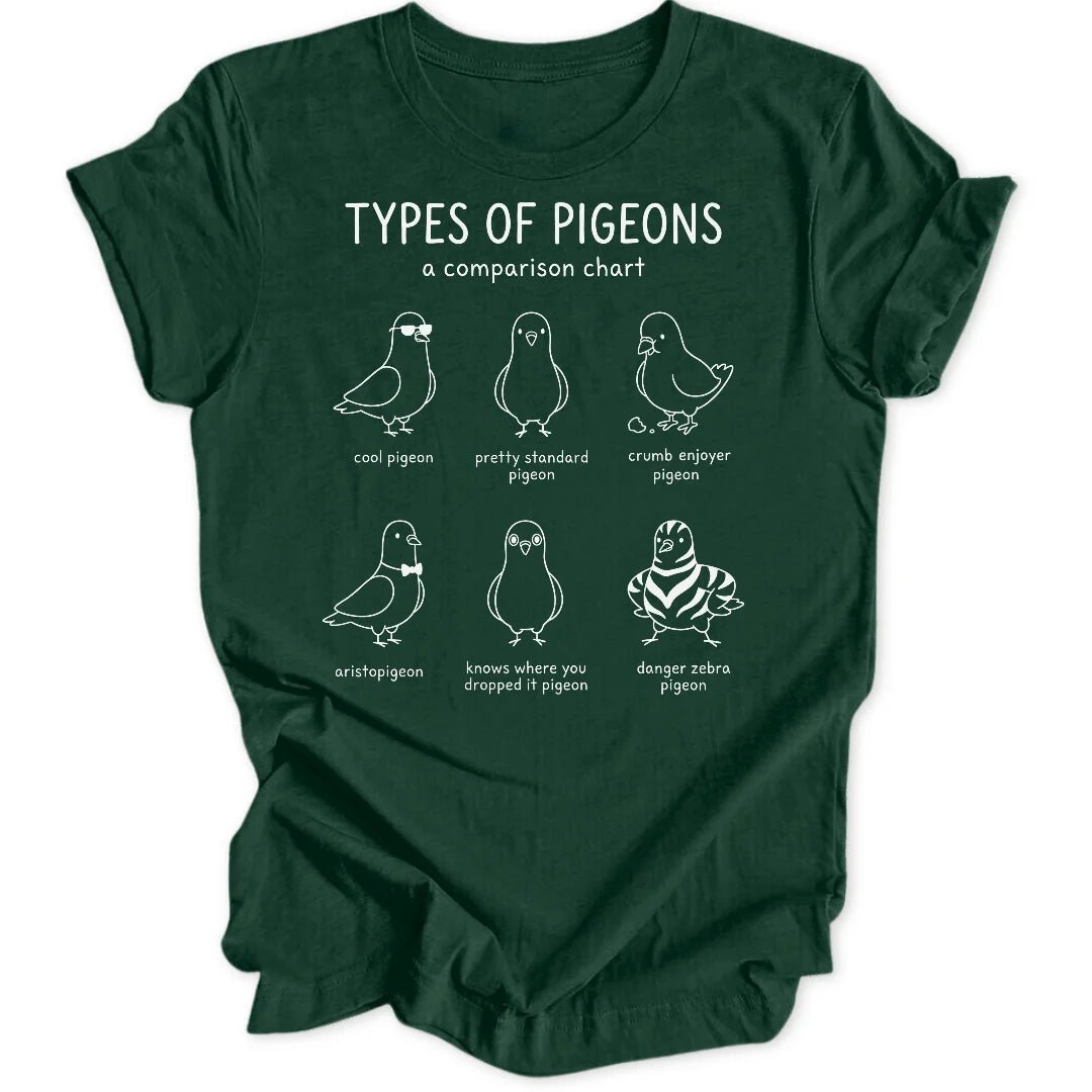 Types of Pigeons Unisex T-Shirt - Wild Spirit