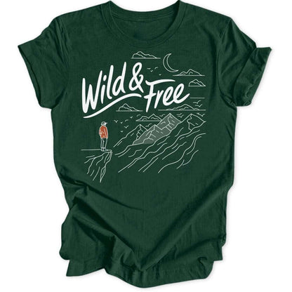 Wild & Free Minimalist T-Shirt T-Shirt Waldgrün / S