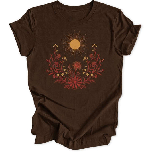 Wildblumen-Kranz T-Shirt T-Shirt Braun / S