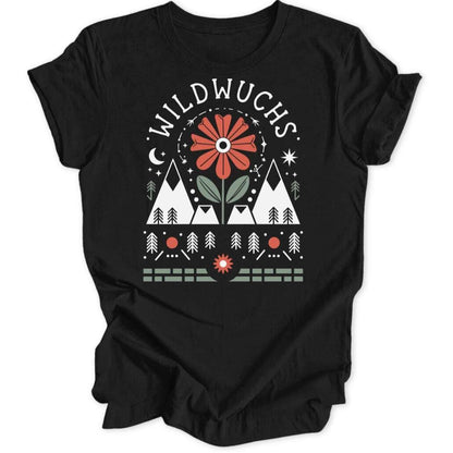 Wildwuchs Blume T-Shirt T-Shirt Schwarz / S