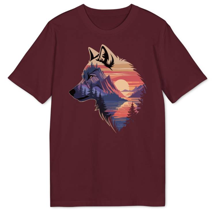 Wolf Sunset Bio T-Shirt - Wild Spirit