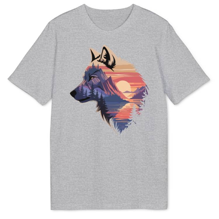 Wolf Sunset Bio T-Shirt - Wild Spirit
