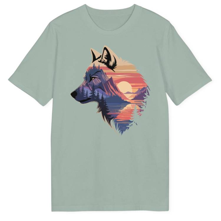 Wolf Sunset Bio T-Shirt - Wild Spirit