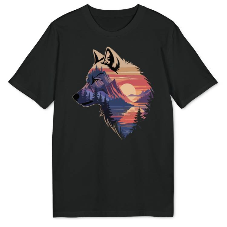 Wolf Sunset Bio T-Shirt - Wild Spirit
