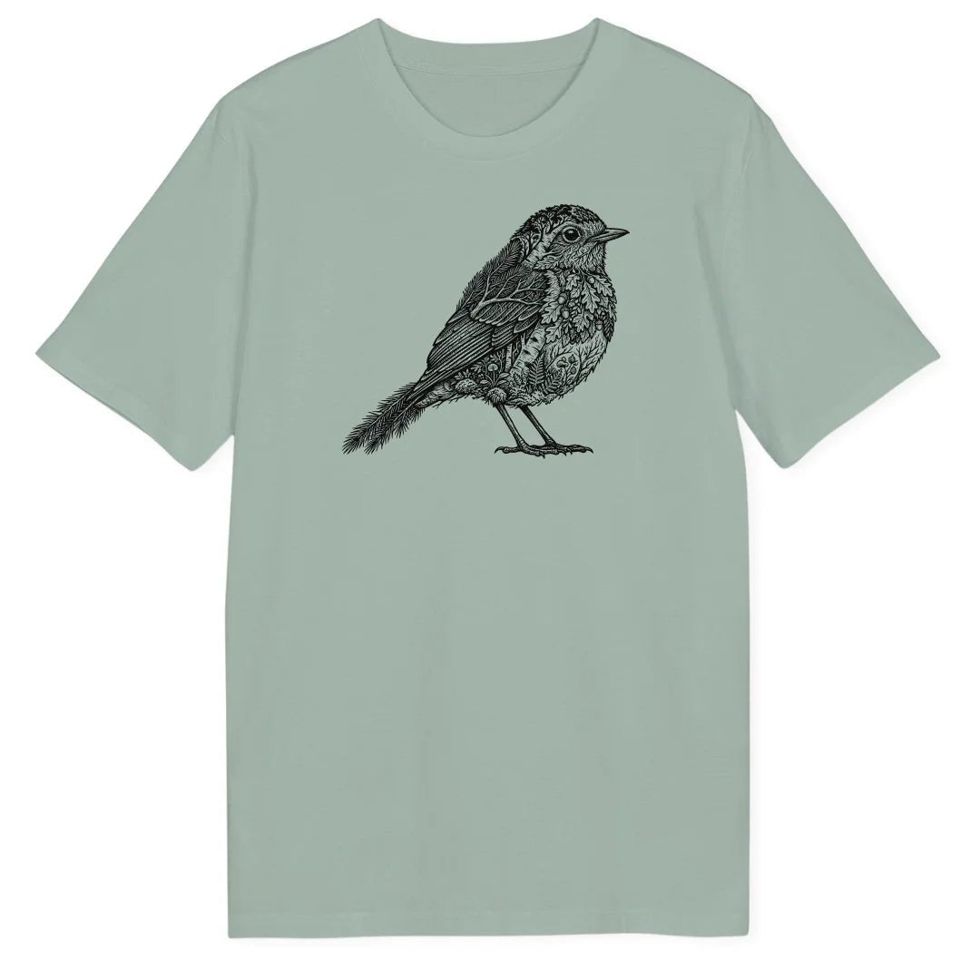 Woodcut Robin Bio T-Shirt - Wild Spirit