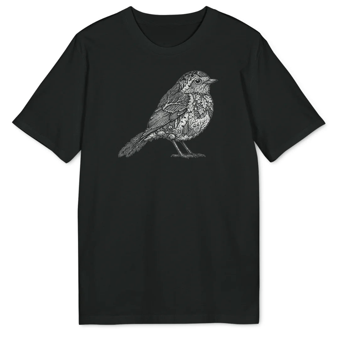 Woodcut Robin Bio T-Shirt - Wild Spirit