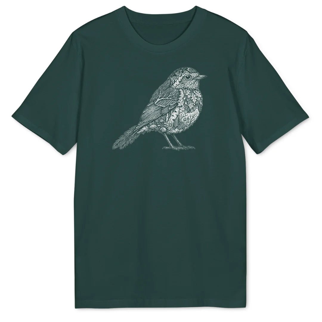 Woodcut Robin Bio T-Shirt - Wild Spirit