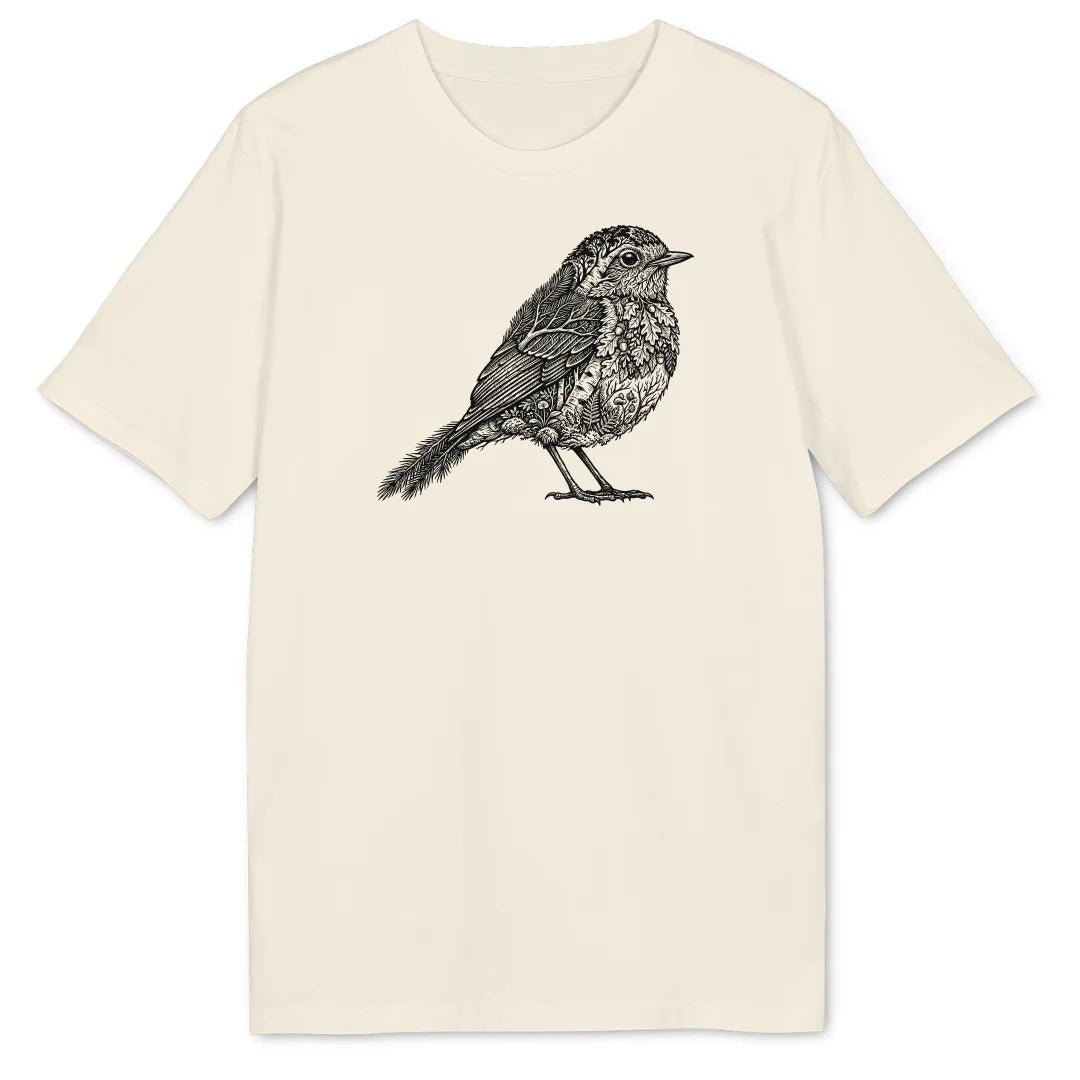 Woodcut Robin Bio T-Shirt - Wild Spirit